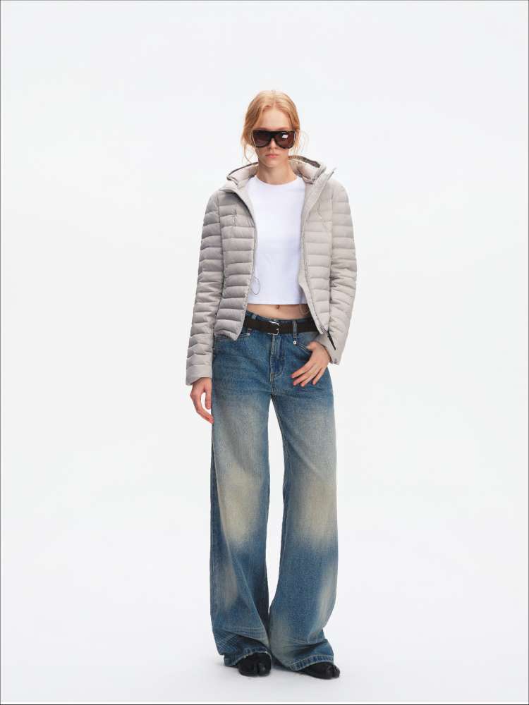 Pork Rib Hooded 90 Down Slim Jacket【s0000014879】