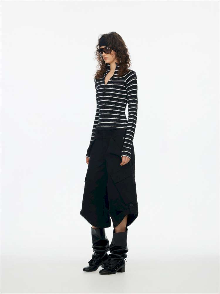 Vintage Striped Slim Knit Top【s0000015059】