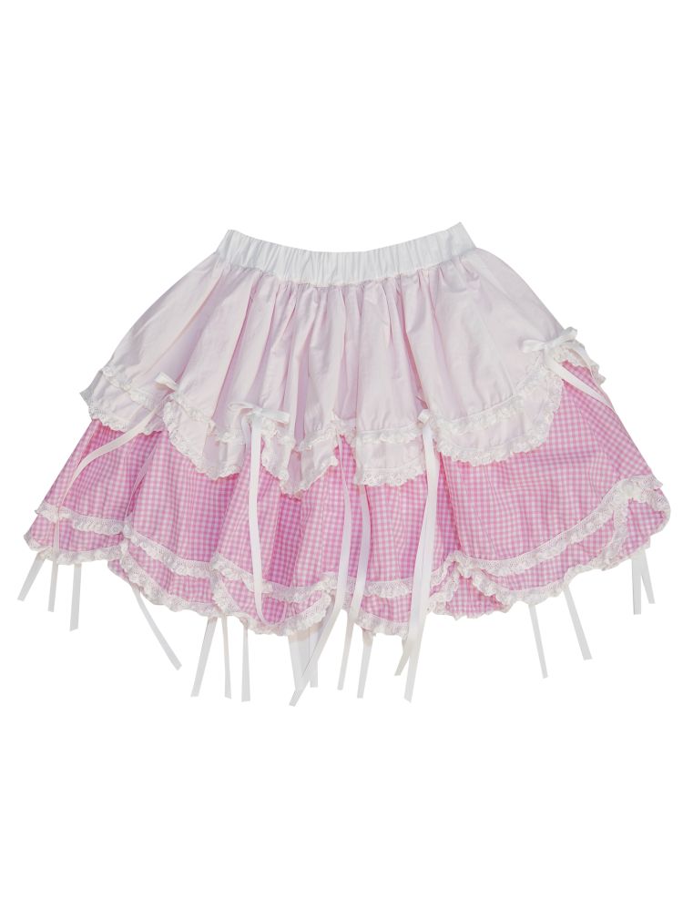 Double-layer bow-tie short skirt【s0000012764】