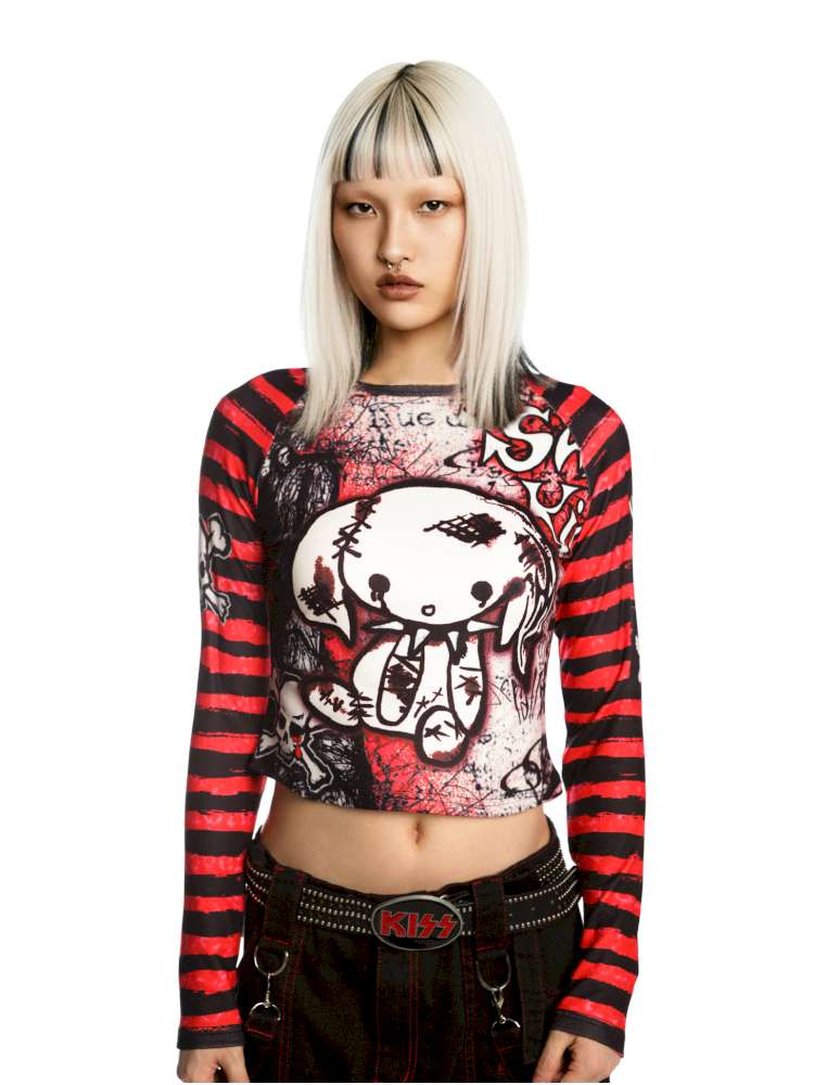 Sweet Cool Y2K Subculture Print Short Top【s0000014907】