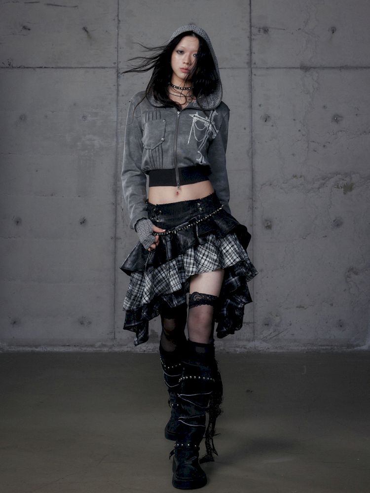 Heavy leather bustier skirt【s0000013467】