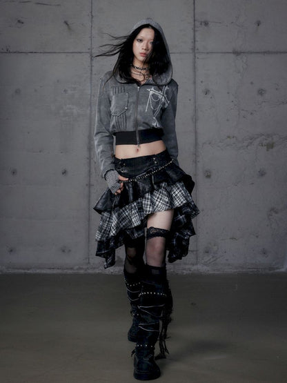 Heavy leather bustier skirt【s0000013467】