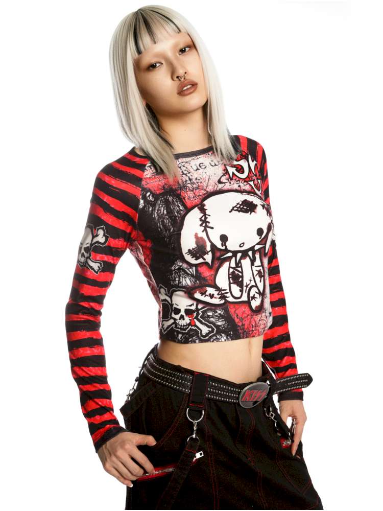 Sweet Cool Y2K Subculture Print Short Top【s0000014907】