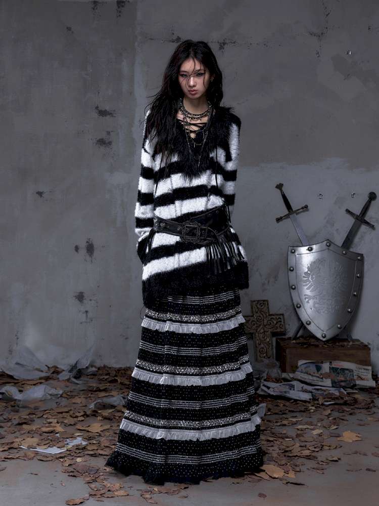 Long-Sleeve Striped Sweater【s0000014474】