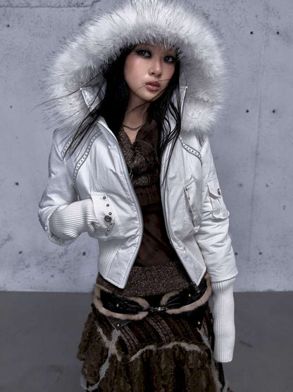 Street Punk Fur Hooded Padded Jacket【s0000014922】