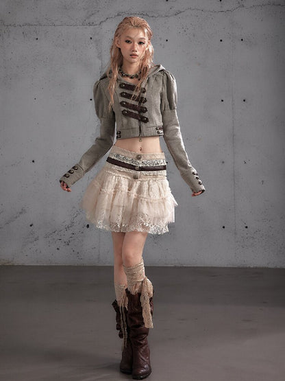 Vintage Layered Mesh Puffy Skirt【s0000019151】