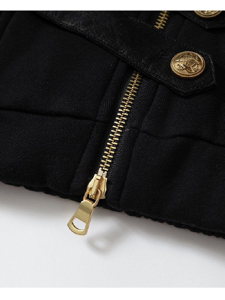 Hooded Fleece Napoleon Jacket【s0000019155】