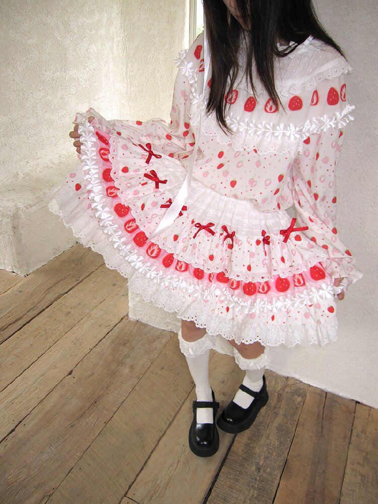 Cake Print Lace Bow Short Skirt【s0000018539】