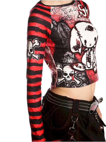 Sweet Cool Y2K Subculture Print Short Top【s0000014907】