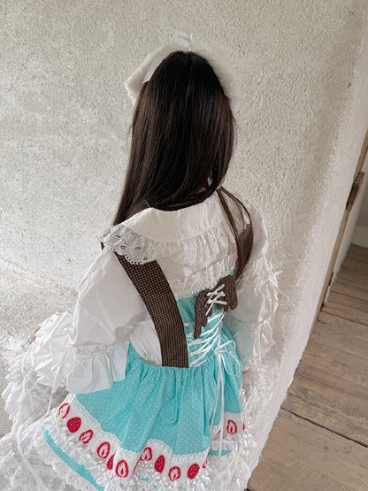 Polka Dot Floral Bow Tank Dress【s0000018543】