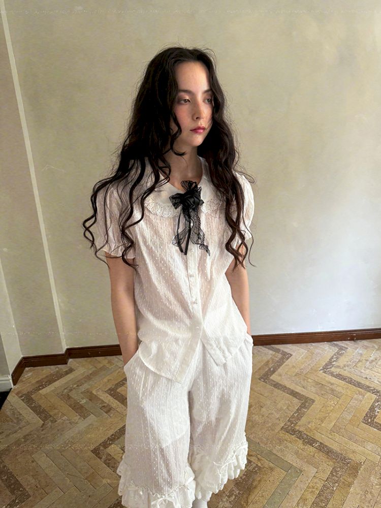 Cute bubble multi-layered lace bows pants【s0000012765】