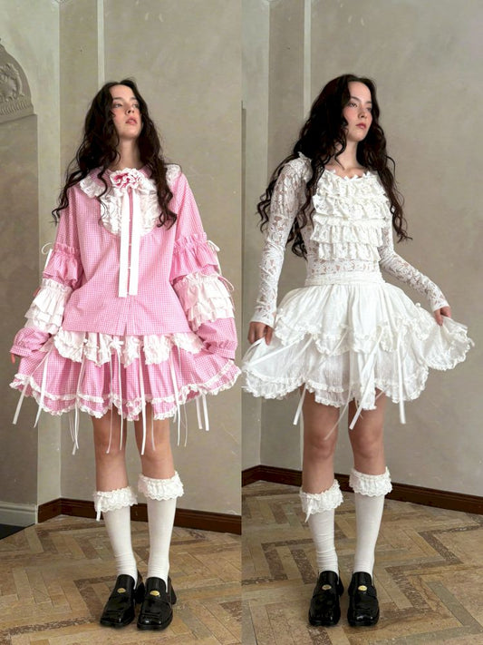 Double-layer bow-tie short skirt【s0000012764】