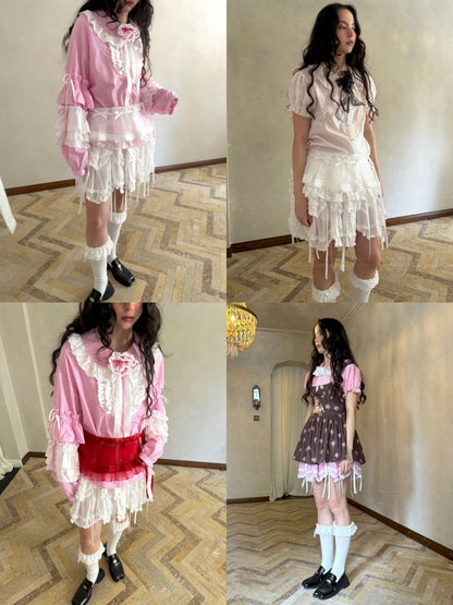 Double-layer bow-tie short skirt【s0000012764】