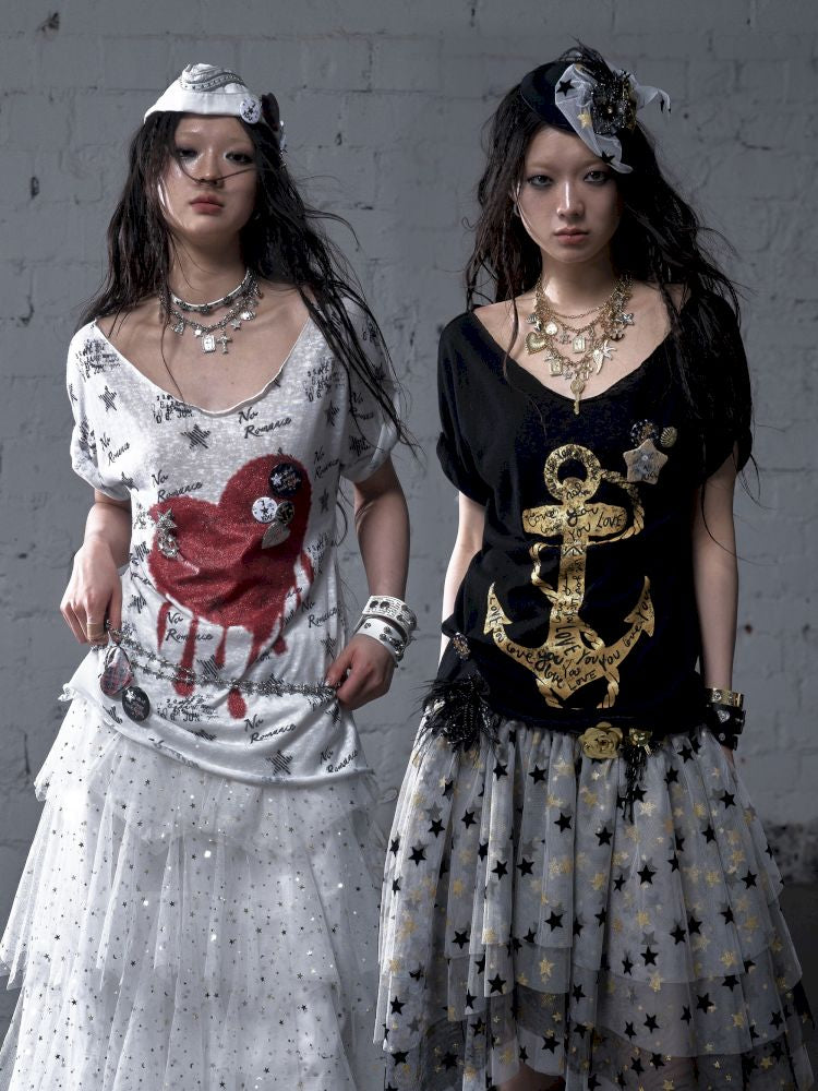 Large neckline loose-fitting T-shirt【s0000012799】