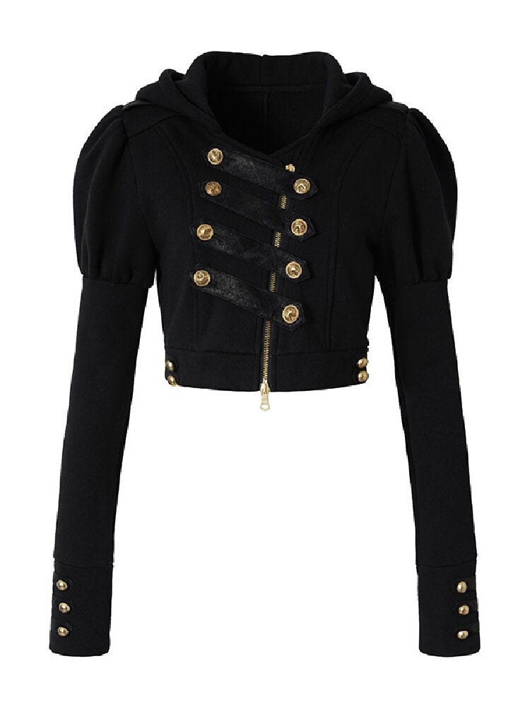 Hooded Fleece Napoleon Jacket【s0000019155】