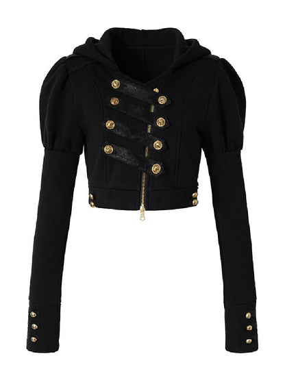 Hooded Fleece Napoleon Jacket【s0000019155】