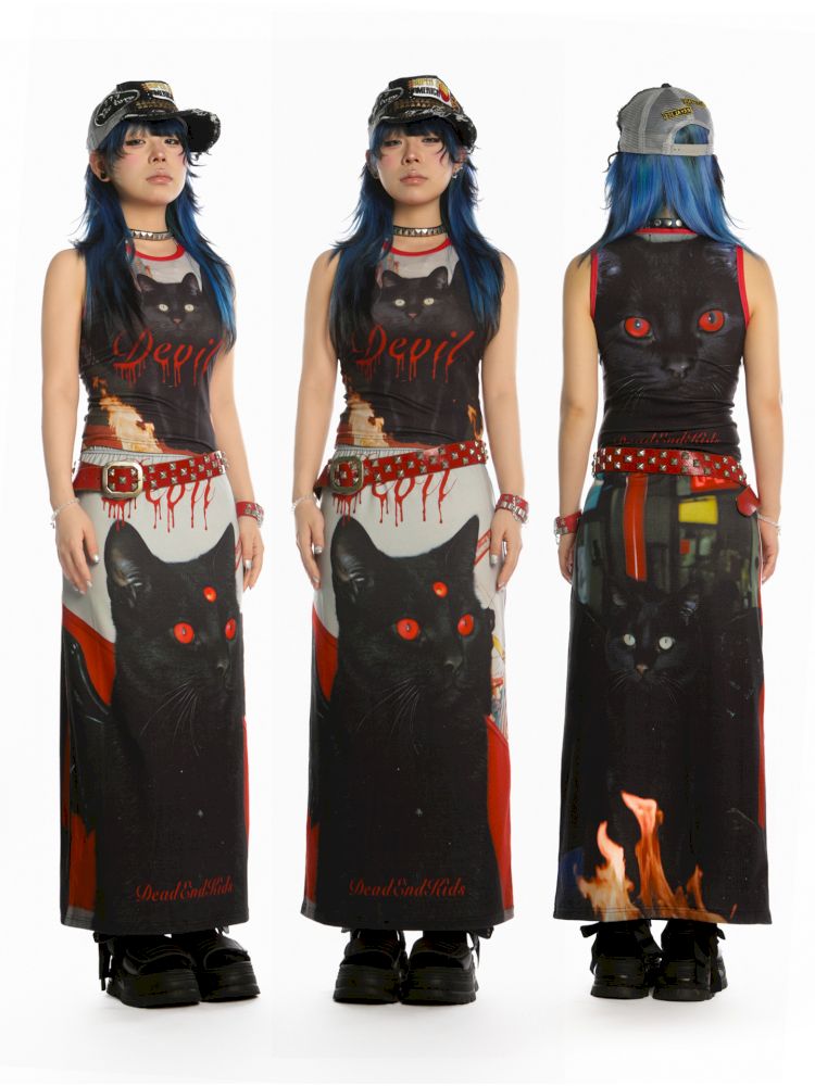 Y2K Stretch Casual Halter Long Skirt【s0000013521】