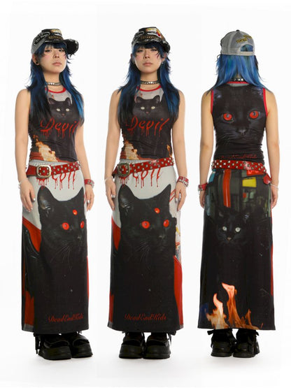 Y2K Stretch Casual Halter Long Skirt【s0000013521】