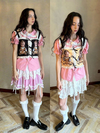 Double-layer bow-tie short skirt【s0000012764】