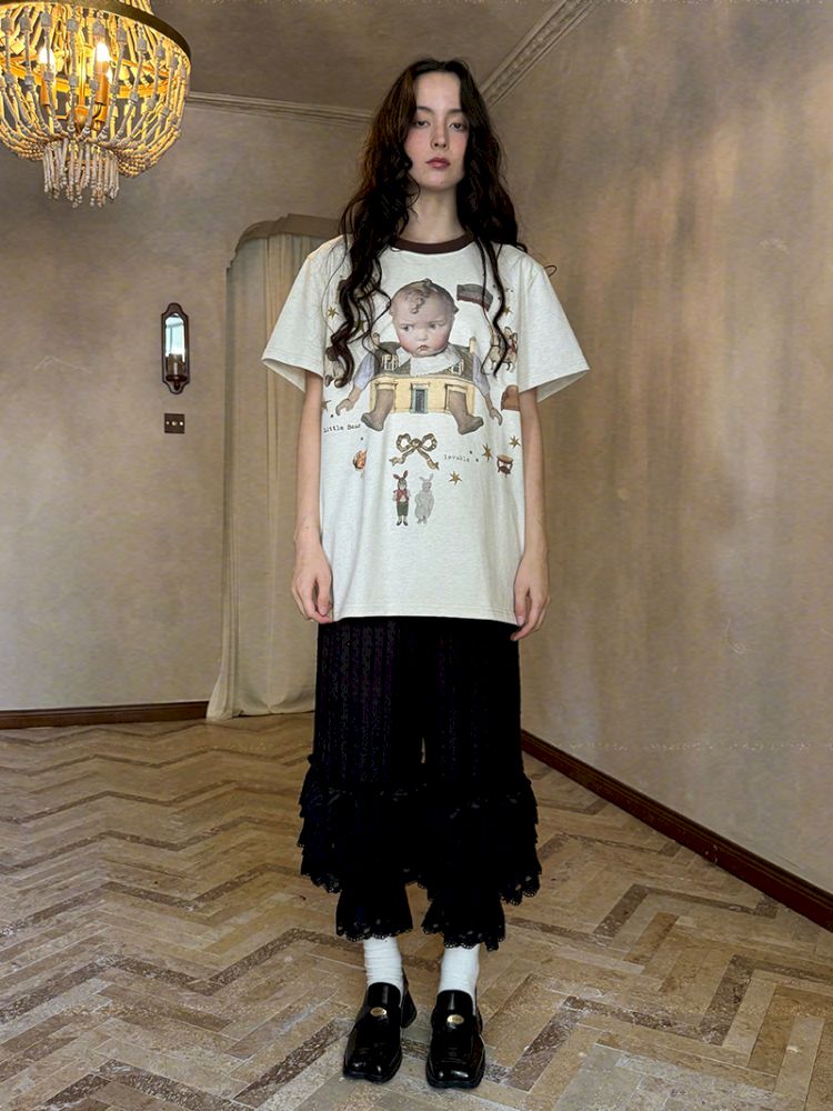 Cute bubble multi-layered lace bows pants【s0000012765】