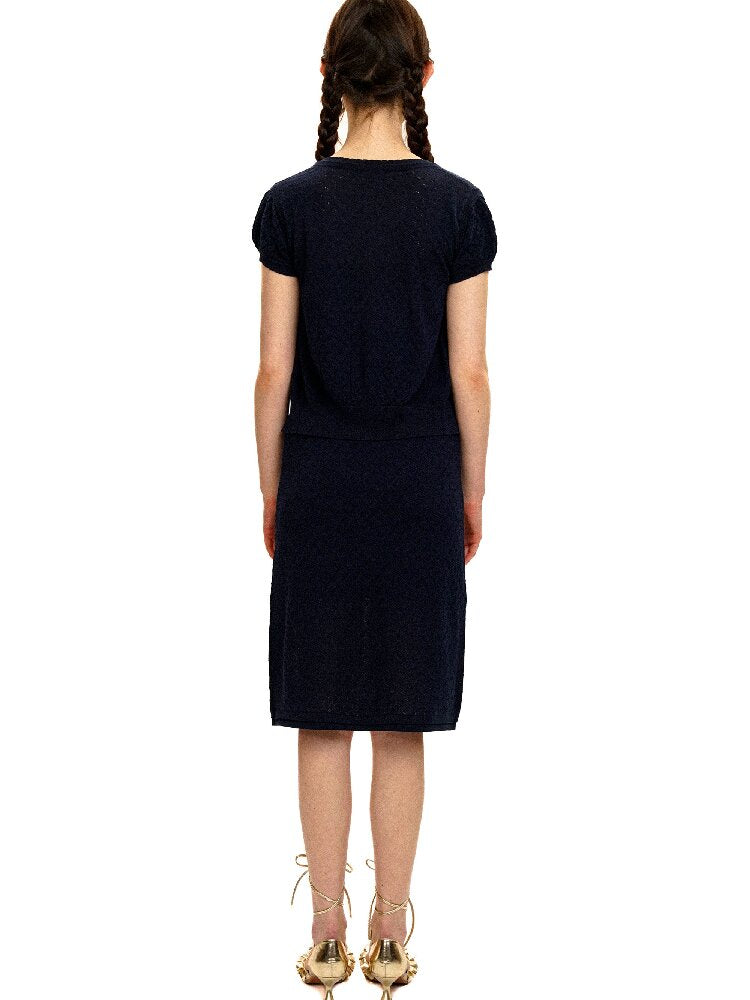 Breathable Lace Knit Top Skirt Set【s0000017442】