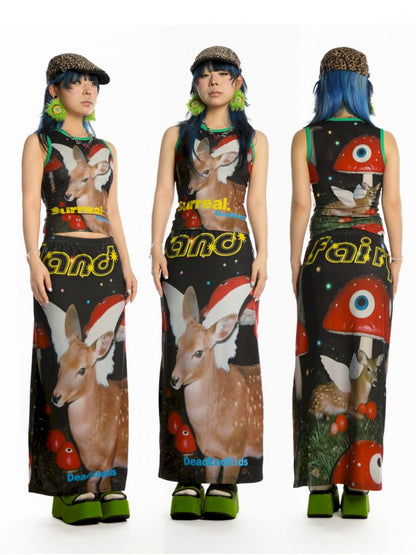 Y2K Stretch Casual Halter Long Skirt【s0000013521】