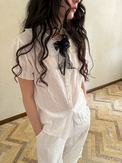 Short-sleeved cotton shirt【s0000012762】