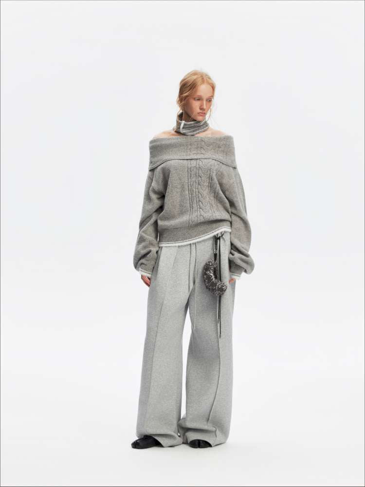 American Scimitar Drape Wide-Leg Slacks【s0000014877】