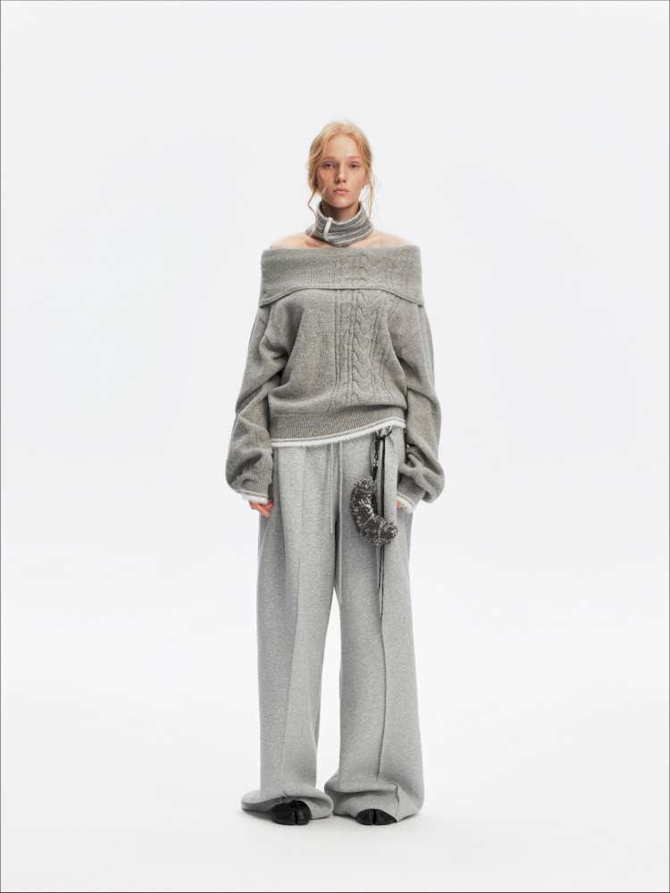 American Scimitar Drape Wide-Leg Slacks【s0000014877】