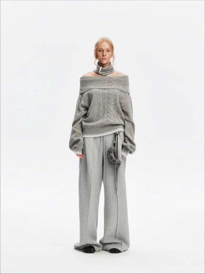 American Scimitar Drape Wide-Leg Slacks【s0000014877】