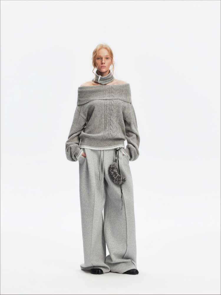 American Scimitar Drape Wide-Leg Slacks【s0000014877】