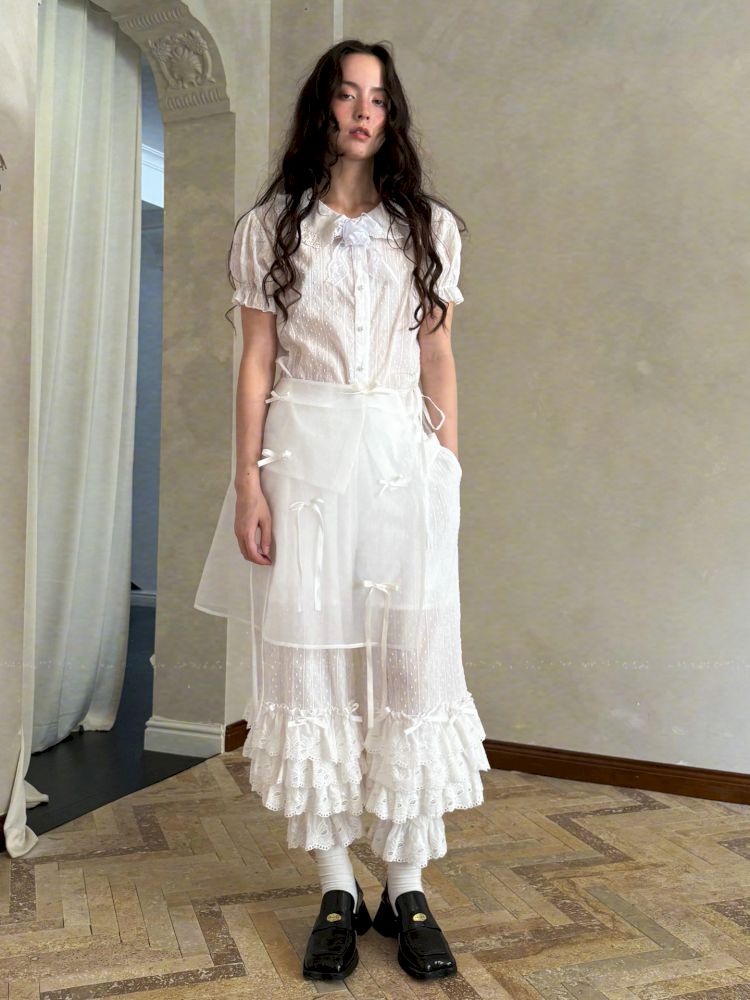 Cute bubble multi-layered lace bows pants【s0000012765】