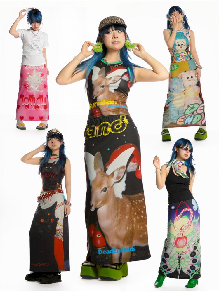 Y2K Stretch Casual Halter Long Skirt【s0000013521】