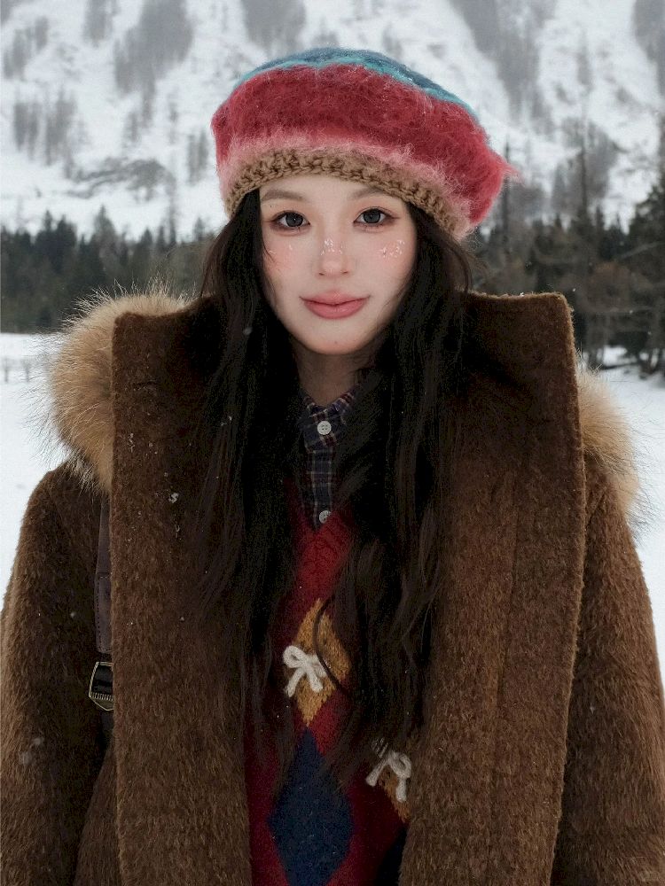 Hand Crochet Knit Hat【s0000005980】