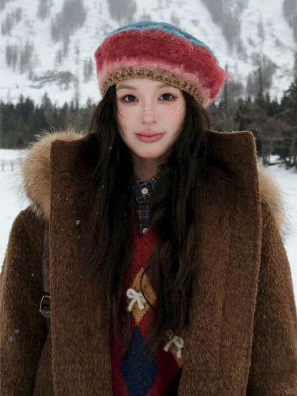 Hand Crochet Knit Hat【s0000005980】