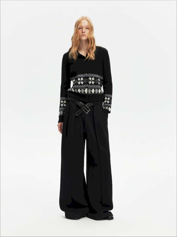 American Scimitar Drape Wide-Leg Slacks【s0000014877】