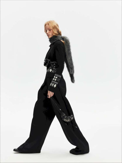 American Scimitar Drape Wide-Leg Slacks【s0000014877】