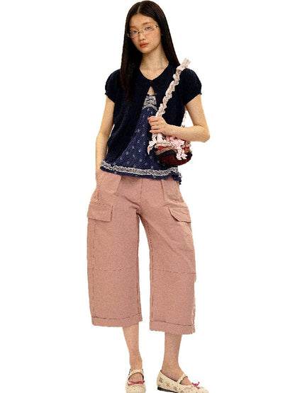 Breathable Lace Knit Top Skirt Set【s0000017442】