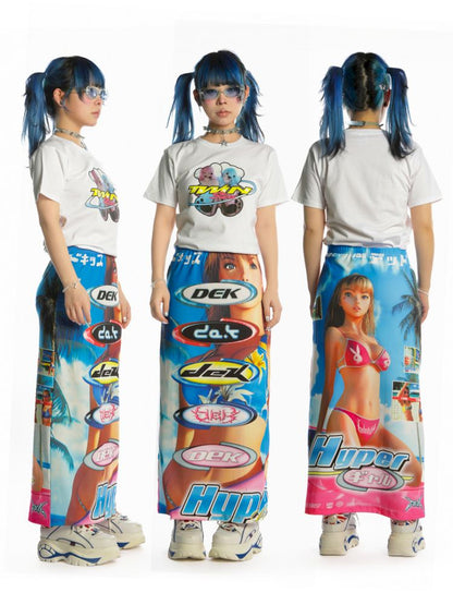 Y2K Stretch Casual Halter Long Skirt【s0000013521】