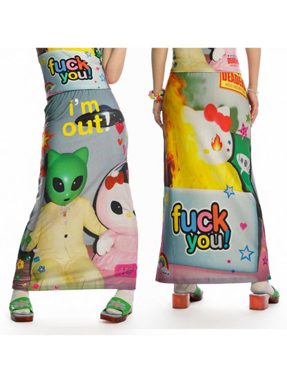 Y2K Stretch Casual Halter Long Skirt【s0000013521】