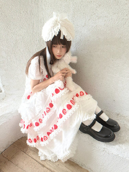 Cake Print Cut-Out Lace Bow Skirt【s0000018542】