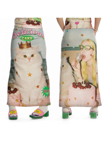 Y2K Stretch Casual Halter Long Skirt【s0000013521】