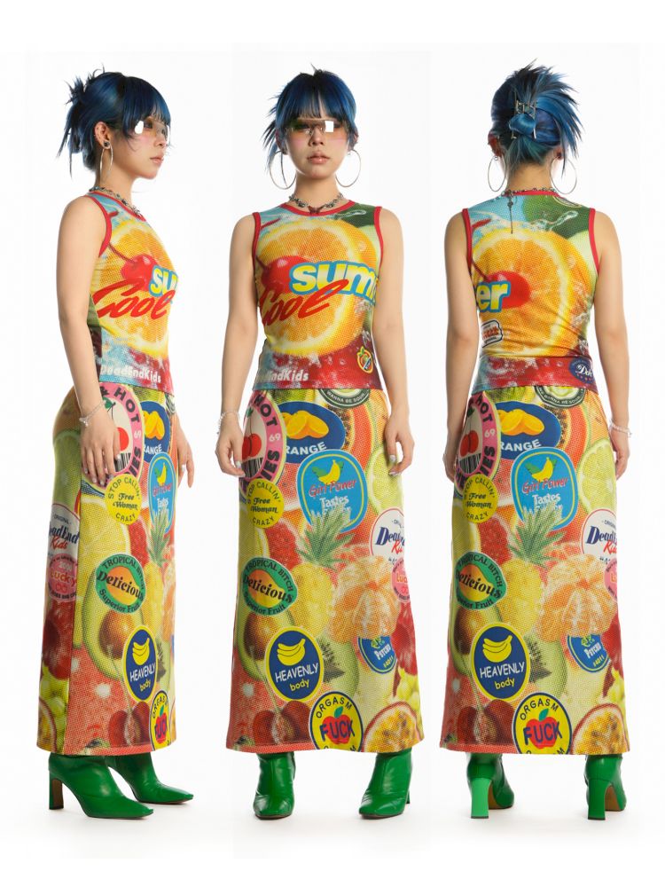 Y2K Stretch Casual Halter Long Skirt【s0000013521】