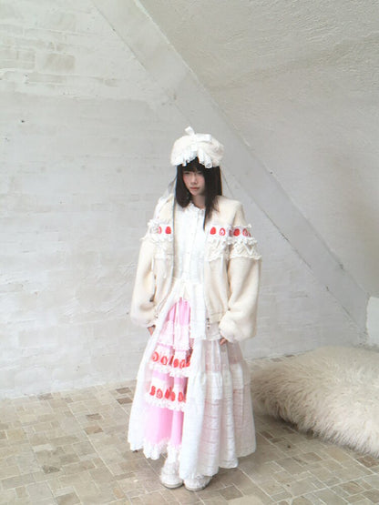 Cake Print Cut-Out Lace Bow Skirt【s0000018542】