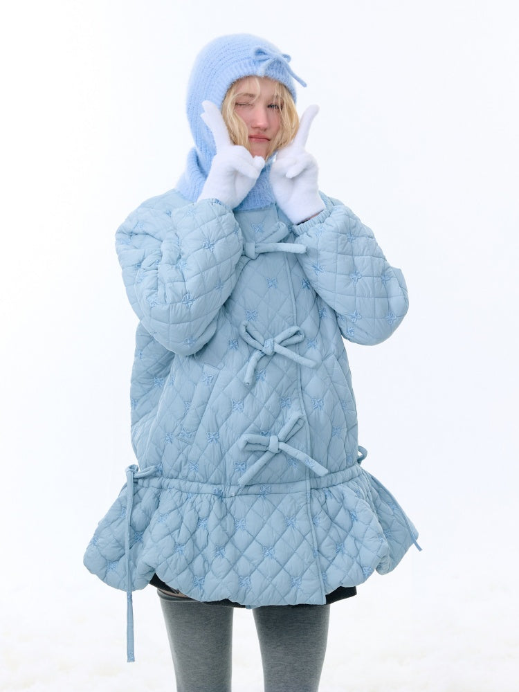 Design Pocket Hem Mid-Length Thickened Warm Cotton Quilted Jacket【s0000015258】
