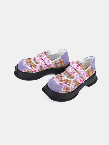 Checkered platform shoes【s0000009819】