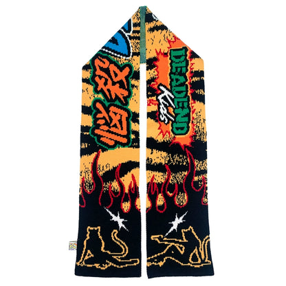 Tiger Print Knitted Scarf Contrast Y2K Trend【s0000014916】