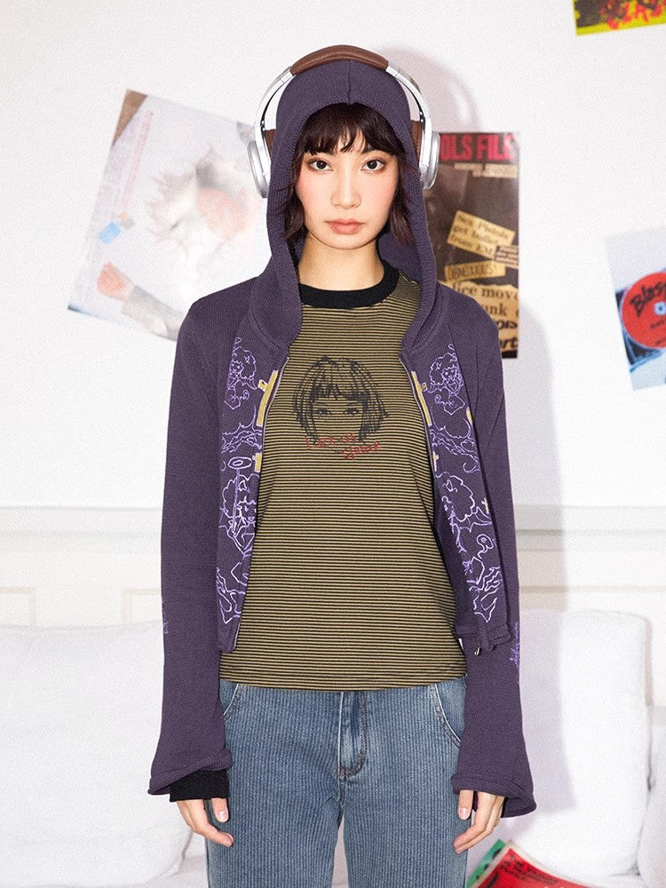 Striped retro t-shirt【s0000011304】