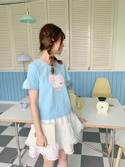 Cute American Girl Short Sleeve T-shirt【s0000002379】