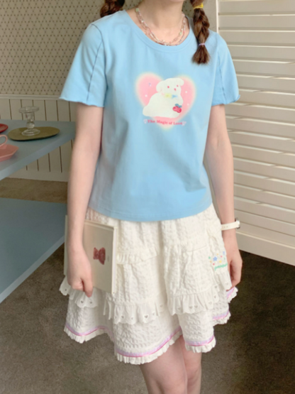 Cute American Girl Short Sleeve T-shirt【s0000002379】